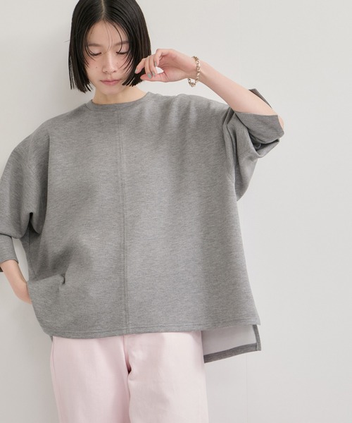 le cercle ADAM ET ROPE'(ルセルクルアダムエロペ)の「フォルムワイドプルオーバー/セットアップ対応(Tシャツ/カットソー・レディース・サックスブルー/ブラック/ライトグレー・FREE)」の20枚目の写真
