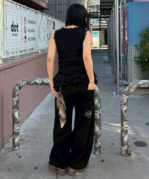 Candy Stripper（キャンディストリッパー）の「LAZY KKITTEN タンクトップ（タンクトップ・レディース・ピンク/オフホワイト/ブラック・FREE）」の13枚目の写真