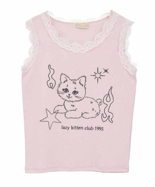 Candy Stripper（キャンディストリッパー）の「LAZY KKITTEN タンクトップ（タンクトップ・レディース・ピンク/オフホワイト/ブラック・FREE）」の14枚目の写真