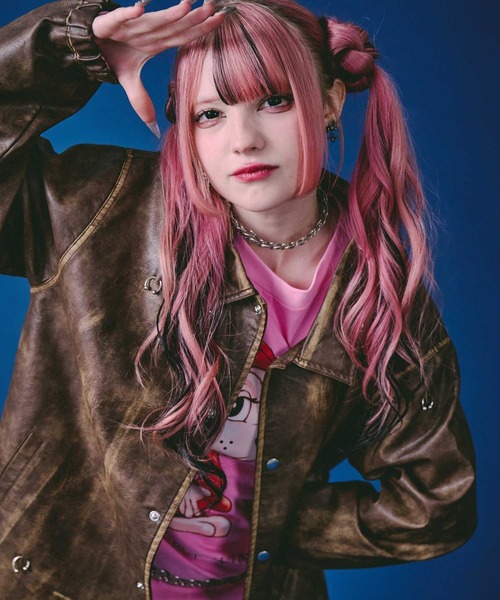 GALFY（ガルフィー）の「GALFY（ガルフィー）バチバチピアスPUコーチ/ヴィンテージ風フェイクレザージャケット/ブルゾン（ブルゾン・メンズ・ブラウン/カーキ/ブラック・LL/L）」の15枚目の写真