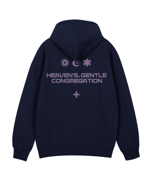 BY.L(バイエル)の「ヘブンズジェントル フード ネイビー パープル(パーカー・メンズ・その他・M/L/XL/XXL)」の1枚目の写真