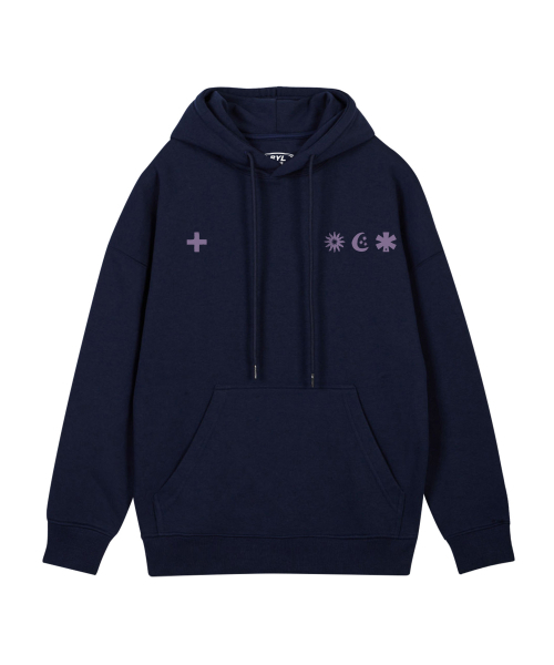 BY.L(バイエル)の「ヘブンズジェントル フード ネイビー パープル(パーカー・メンズ・その他・M/L/XL/XXL)」の2枚目の写真