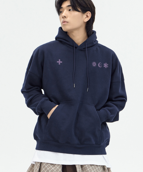 BY.L(バイエル)の「ヘブンズジェントル フード ネイビー パープル(パーカー・メンズ・その他・M/L/XL/XXL)」の3枚目の写真
