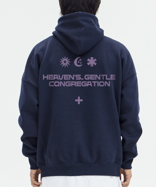 BY.L(バイエル)の「ヘブンズジェントル フード ネイビー パープル(パーカー・メンズ・その他・M/L/XL/XXL)」の4枚目の写真