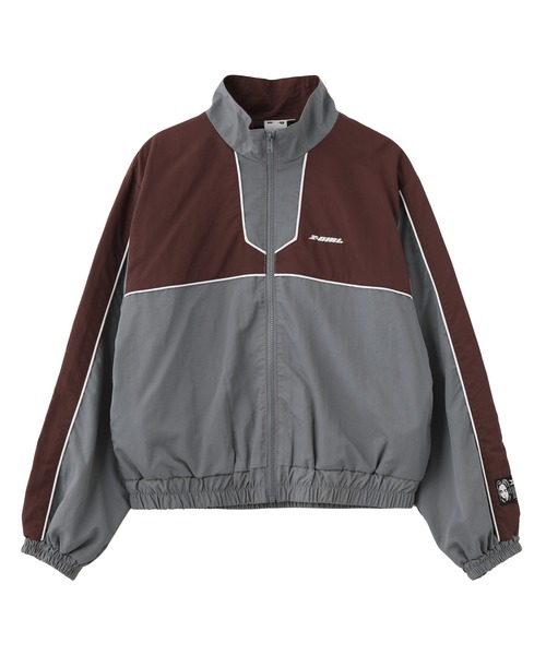 X-girl（エックスガール）の「FACE LABEL TRACK JACKET（ナイロンジャケット・レディース・グレー/ブラック/ホワイト・S/M）」の7枚目の写真