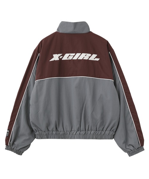 X-girl（エックスガール）の「FACE LABEL TRACK JACKET（ナイロンジャケット・レディース・グレー/ブラック/ホワイト・S/M）」の8枚目の写真