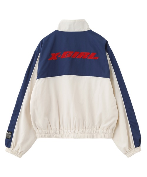 X-girl（エックスガール）の「FACE LABEL TRACK JACKET（ナイロンジャケット・レディース・グレー/ブラック/ホワイト・S/M）」の10枚目の写真