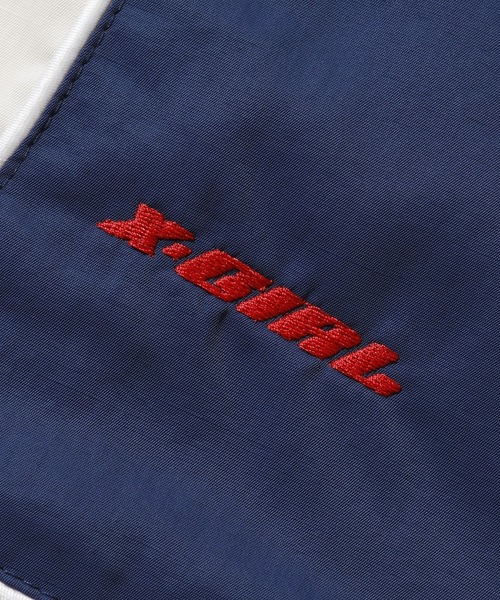 X-girl（エックスガール）の「FACE LABEL TRACK JACKET（ナイロンジャケット・レディース・グレー/ブラック/ホワイト・S/M）」の12枚目の写真