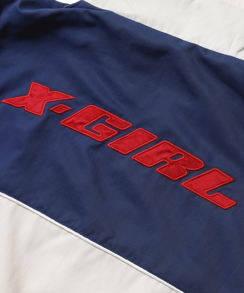 X-girl（エックスガール）の「FACE LABEL TRACK JACKET（ナイロンジャケット・レディース・グレー/ブラック/ホワイト・S/M）」の13枚目の写真