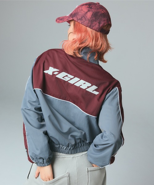 X-girl（エックスガール）の「FACE LABEL TRACK JACKET（ナイロンジャケット・レディース・グレー/ブラック/ホワイト・S/M）」の21枚目の写真