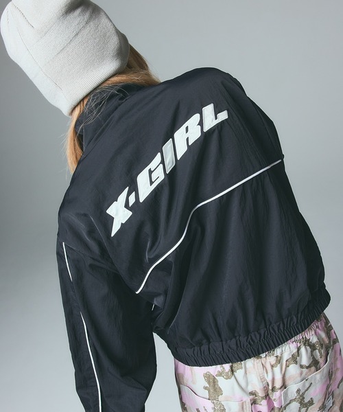X-girl（エックスガール）の「FACE LABEL TRACK JACKET（ナイロンジャケット・レディース・グレー/ブラック/ホワイト・S/M）」の17枚目の写真