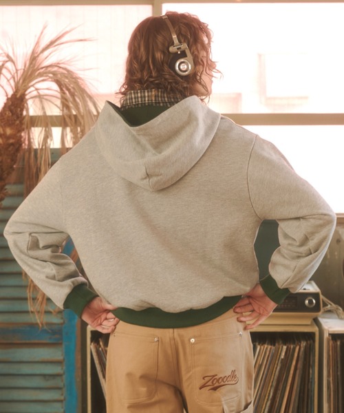 Zooodle（ズードル）の「Logo sweat hoodie - ロゴスウェットフーディー -（パーカー・メンズ・グレー/ブラウン・MEDIUM/LARGE）」の6枚目の写真