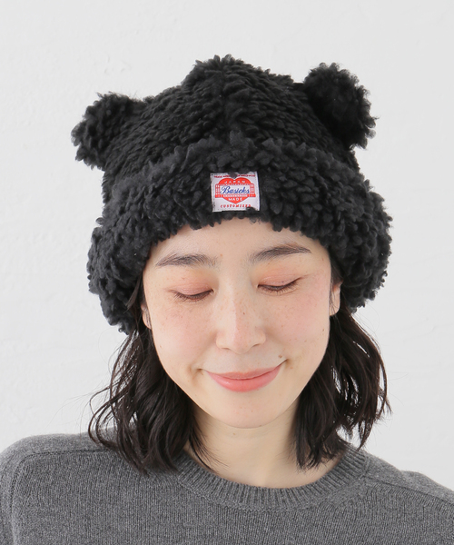 BASICKS（ベイシックス）の「≪追加≫BASICKS / ベイシックス Bear Beanie（ニットキャップ/ビーニー・レディース・ブラック/ブラウン・SMALL）」の10枚目の写真