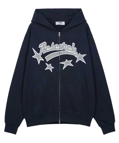 FDR(エフディーアール)の「Star Logo Applique Hood Zip-Up Navy(パーカー・レディース・その他・LARGE/MEDIUM/SMALL)」の2枚目の写真