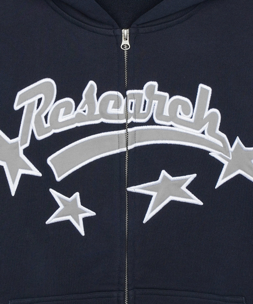 FDR(エフディーアール)の「Star Logo Applique Hood Zip-Up Navy(パーカー・レディース・その他・LARGE/MEDIUM/SMALL)」の4枚目の写真