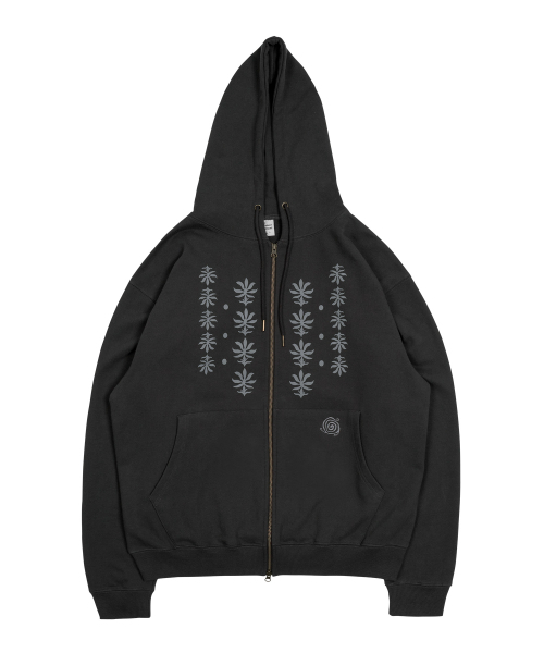セール】TCM ethnic hooded zip-up (charcoal)（パーカー 