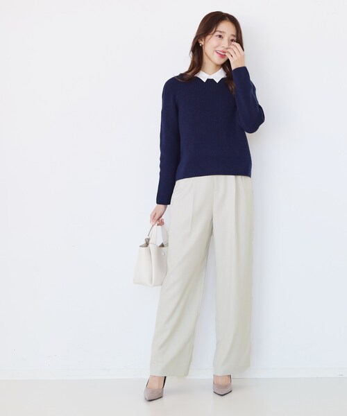 COUP DE CHANCE(クードシャンス)の「【手洗い可】タック入りワイドパンツ(その他パンツ・レディース・ネイビー/オレンジ系/ナチュラル・34/36/40/38)」の10枚目の写真