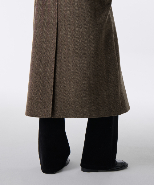 MUSINSA STANDARD WOMAN（ムシンサスタンダードウーマン）の「ウィメンズヘリンボーンバルマカンローブコート[ブラウン]（チェスターコート・レディース・その他・LARGE/MEDIUM/SMALL）」の5枚目の写真