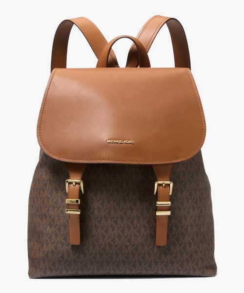 MICHAEL KORS(マイケルコース)の「QUINN フラップ バックパック ミディアム - MKシグネチャー(バックパック/リュック・レディース・ブラウン系その他・FREE)」の1枚目の写真