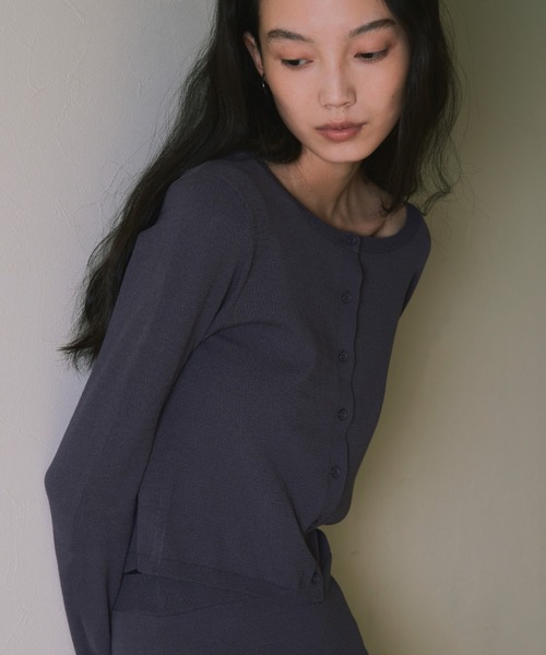 kiehtova(キエトヴァ)の「【kiehtova】SOFT TOUCH KNIT CARDIGAN/ソフトタッチニットカーディガン(カーディガン/ボレロ・レディース・ダークグレー/スカイブルー/ベージュ・FREE)」の19枚目の写真