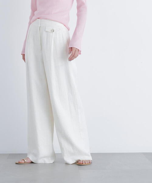 N.(N. Natural Beauty Basic)(エヌエヌナチュラルビューティーベーシック)の「【PS/低身長サイズ】シンチバックワイドパンツ(その他パンツ・レディース・オフホワイト/ブラック/ベージュ・MEDIUM/P/S)」の5枚目の写真