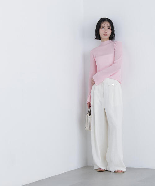 N.(N. Natural Beauty Basic)(エヌエヌナチュラルビューティーベーシック)の「【PS/低身長サイズ】シンチバックワイドパンツ(その他パンツ・レディース・オフホワイト/ブラック/ベージュ・MEDIUM/P/S)」の6枚目の写真