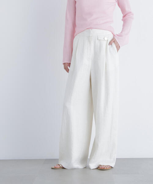 N.(N. Natural Beauty Basic)(エヌエヌナチュラルビューティーベーシック)の「【PS/低身長サイズ】シンチバックワイドパンツ(その他パンツ・レディース・オフホワイト/ブラック/ベージュ・MEDIUM/P/S)」の7枚目の写真