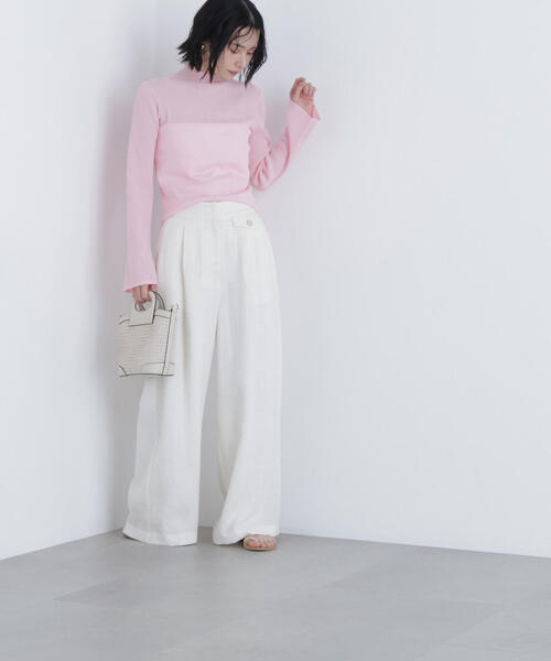 N.(N. Natural Beauty Basic)(エヌエヌナチュラルビューティーベーシック)の「【PS/低身長サイズ】シンチバックワイドパンツ(その他パンツ・レディース・オフホワイト/ブラック/ベージュ・MEDIUM/P/S)」の8枚目の写真