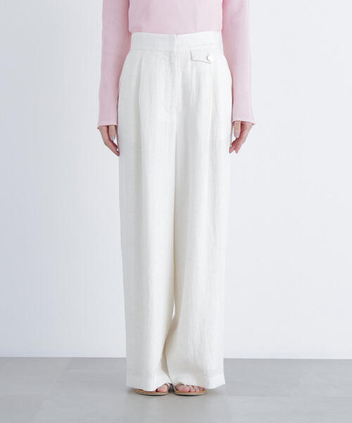 N.(N. Natural Beauty Basic)(エヌエヌナチュラルビューティーベーシック)の「【PS/低身長サイズ】シンチバックワイドパンツ(その他パンツ・レディース・オフホワイト/ブラック/ベージュ・MEDIUM/P/S)」の9枚目の写真