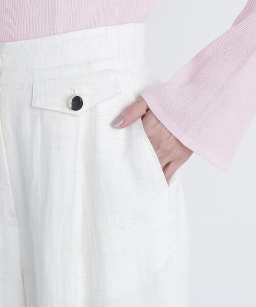 N.(N. Natural Beauty Basic)(エヌエヌナチュラルビューティーベーシック)の「【PS/低身長サイズ】シンチバックワイドパンツ(その他パンツ・レディース・オフホワイト/ブラック/ベージュ・MEDIUM/P/S)」の14枚目の写真