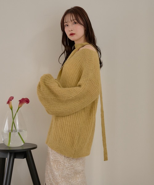ニット/セーター mideal mideal（マイディール） ニット セーター sheer oneshoulder knit
