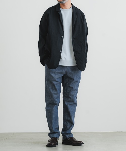 quadro（クオドロ）の「グレイッシュネイビーストレッチデニムイージーパンツ（デニムパンツ・メンズ・ネイビー・MEDIUM）」の9枚目の写真