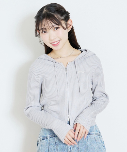 LOVETOXIC（ラブトキシック）の「【LTXC】【アラエル】リブZIPパーカー（パーカー・キッズ・グレー/オフホワイト/レッド・M:150cm/130cm/L:160cm/S:140cm）」の2枚目の写真