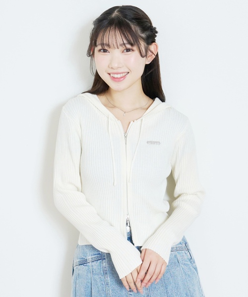 LOVETOXIC（ラブトキシック）の「【LTXC】【アラエル】リブZIPパーカー（パーカー・キッズ・グレー/オフホワイト/レッド・M:150cm/130cm/L:160cm/S:140cm）」の4枚目の写真