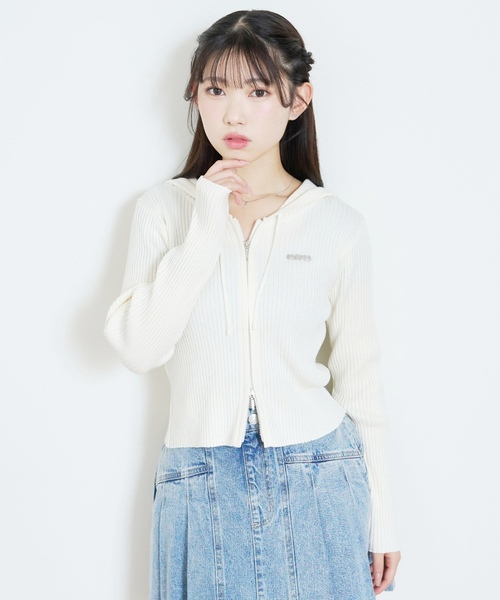 LOVETOXIC（ラブトキシック）の「【LTXC】【アラエル】リブZIPパーカー（パーカー・キッズ・グレー/オフホワイト/レッド・M:150cm/130cm/L:160cm/S:140cm）」の5枚目の写真