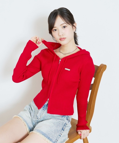 LOVETOXIC（ラブトキシック）の「【LTXC】【アラエル】リブZIPパーカー（パーカー・キッズ・グレー/オフホワイト/レッド・M:150cm/130cm/L:160cm/S:140cm）」の6枚目の写真