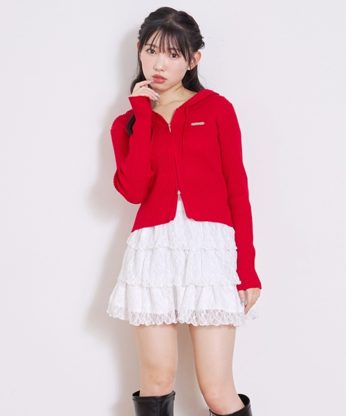 LOVETOXIC（ラブトキシック）の「【LTXC】【アラエル】リブZIPパーカー（パーカー・キッズ・グレー/オフホワイト/レッド・M:150cm/130cm/L:160cm/S:140cm）」の8枚目の写真