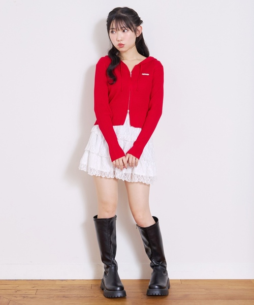 LOVETOXIC（ラブトキシック）の「【LTXC】【アラエル】リブZIPパーカー（パーカー・キッズ・グレー/オフホワイト/レッド・M:150cm/130cm/L:160cm/S:140cm）」の9枚目の写真