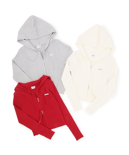 LOVETOXIC（ラブトキシック）の「【LTXC】【アラエル】リブZIPパーカー（パーカー・キッズ・グレー/オフホワイト/レッド・M:150cm/130cm/L:160cm/S:140cm）」の12枚目の写真