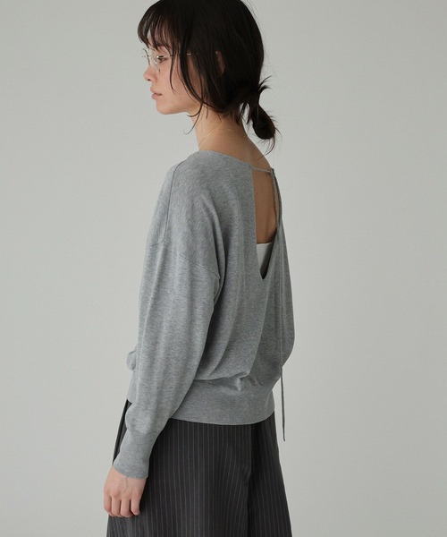 BABYLONE（バビロン）の「2WAYスピンドルプルオーバー（ニット/セーター・レディース・アイボリー/ネイビー/グレー・フリー）」の13枚目の写真