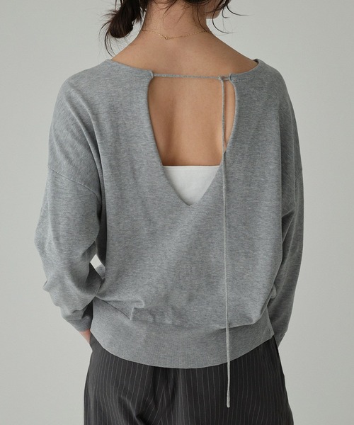 BABYLONE（バビロン）の「2WAYスピンドルプルオーバー（ニット/セーター・レディース・アイボリー/ネイビー/グレー・フリー）」の14枚目の写真