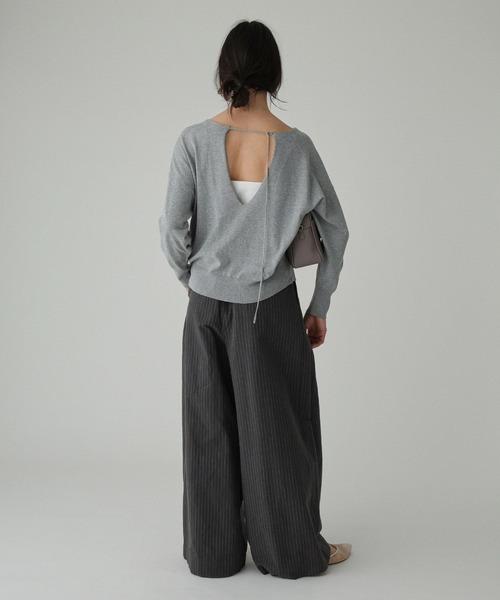 BABYLONE（バビロン）の「2WAYスピンドルプルオーバー（ニット/セーター・レディース・アイボリー/ネイビー/グレー・フリー）」の17枚目の写真