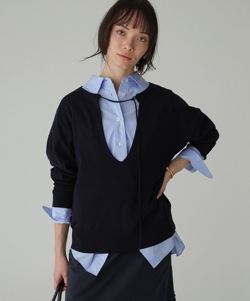 BABYLONE（バビロン）の「2WAYスピンドルプルオーバー（ニット/セーター・レディース・アイボリー/ネイビー/グレー・フリー）」の4枚目の写真