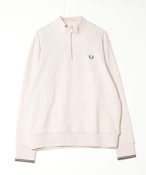FRED PERRY(フレッドペリー)の「FRED PERRY/フレッドペリー HALF ZIP SWEATSHIRT/ハーフジップ スウェット(スウェット・メンズ・ライトグレー/ブラック・LARGE/MEDIUM/X-LARGE)」の1枚目の写真