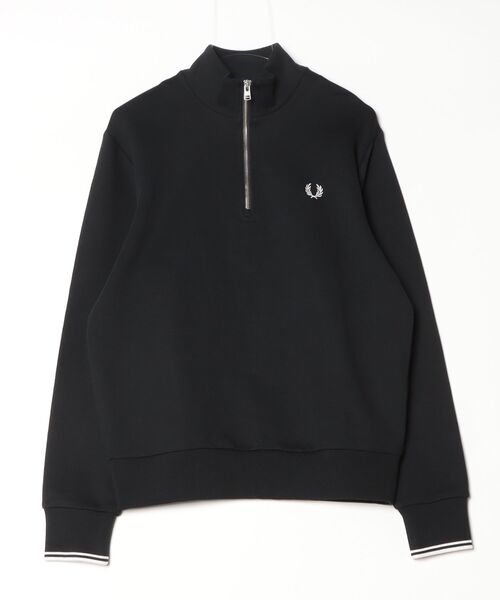 FRED PERRY(フレッドペリー)の「FRED PERRY/フレッドペリー HALF ZIP SWEATSHIRT/ハーフジップ スウェット(スウェット・メンズ・ライトグレー/ブラック・LARGE/MEDIUM/X-LARGE)」の2枚目の写真