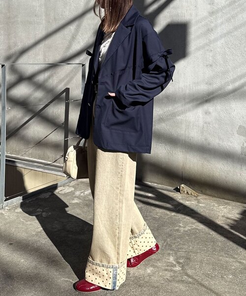 CIAOPANIC(チャオパニック)の「リボン付き切替テーラードジャケット(テーラードジャケット・レディース・サックスブルー/ネイビー/ブラウン・ONE SIZE)」の13枚目の写真