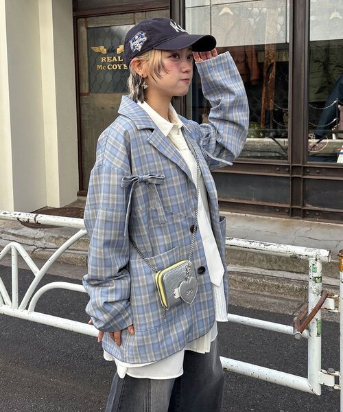 CIAOPANIC(チャオパニック)の「リボン付き切替テーラードジャケット(テーラードジャケット・レディース・サックスブルー/ネイビー/ブラウン・ONE SIZE)」の21枚目の写真