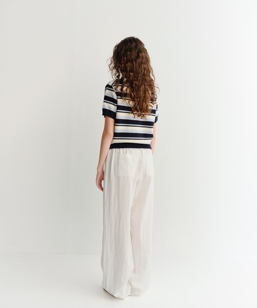 DUNST（ダンスト）の「【DUNST】UNISEX STRIPED CREW-NECK KNIT（ニット/セーター・レディース・オフホワイト/ネイビー/ミント・S）」の10枚目の写真