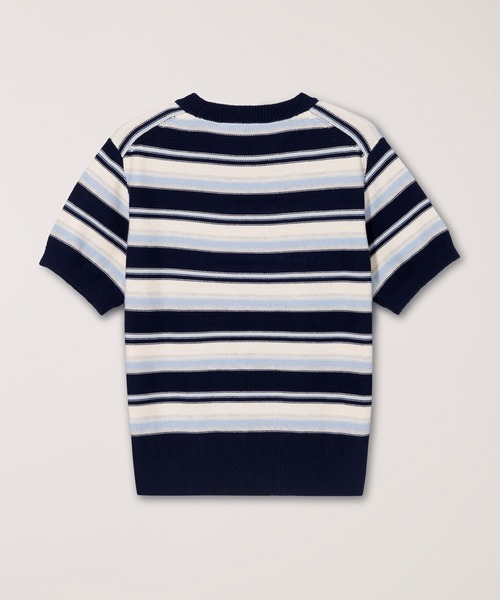 DUNST（ダンスト）の「【DUNST】UNISEX STRIPED CREW-NECK KNIT（ニット/セーター・レディース・オフホワイト/ネイビー/ミント・S）」の12枚目の写真