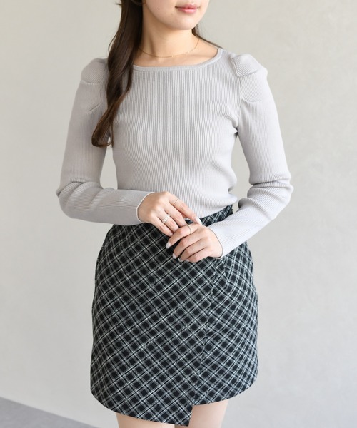 31 Sons de mode（トランテアン　ソン　ドゥ　モード）の「2026春夏新作 ボートネックリブニット（ニット/セーター・レディース・ライトグレー/ピンク/オフホワイト・ﾌﾘ-）」の11枚目の写真